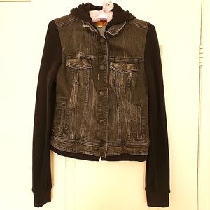 American Eagle Hoodie Denim Jacket, size S